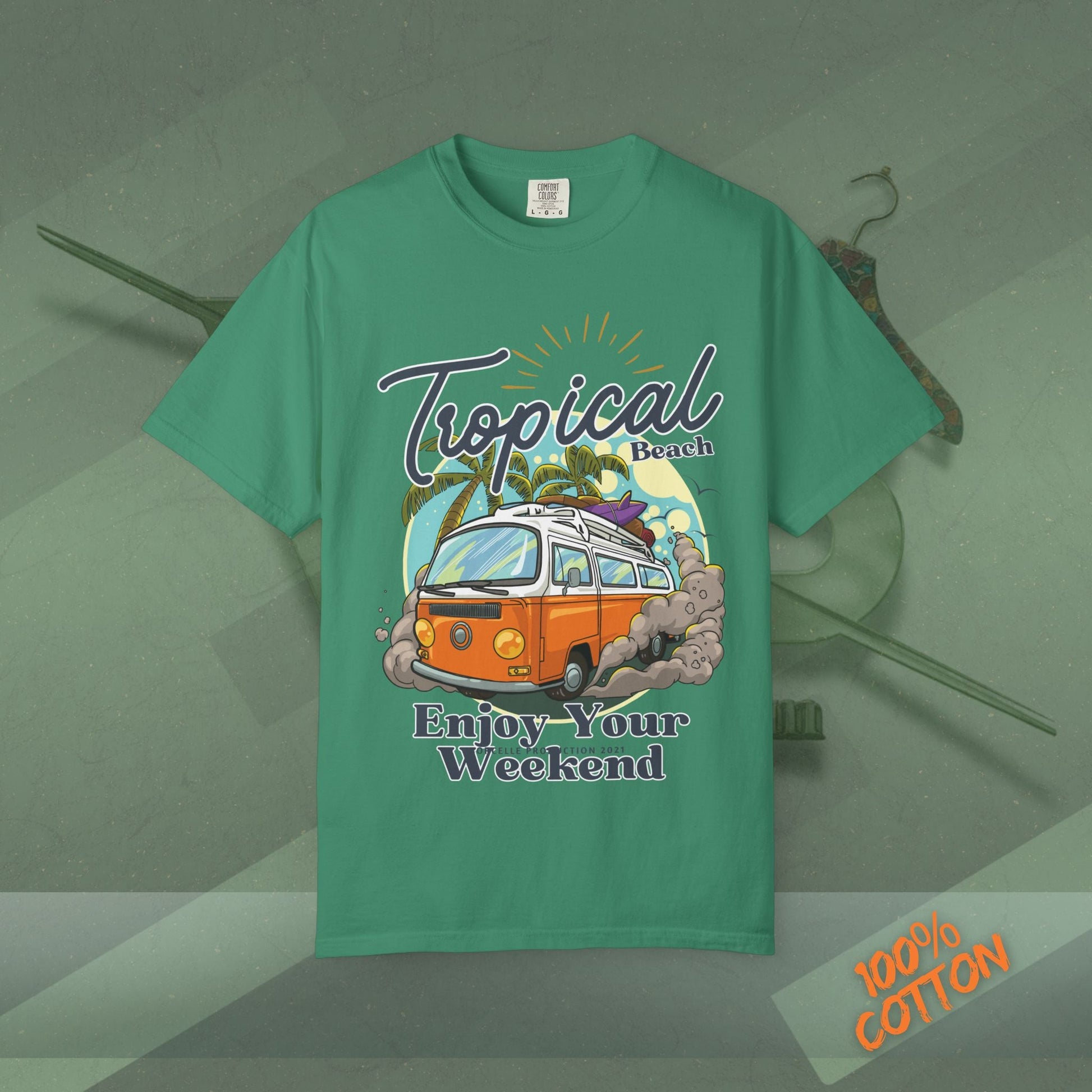 Tropical Weekend Tee, Beach Shirt, Summer Vibe Top, Travel T-Shirt, Vacation Apparel, Gift for Beach Lovers Printify