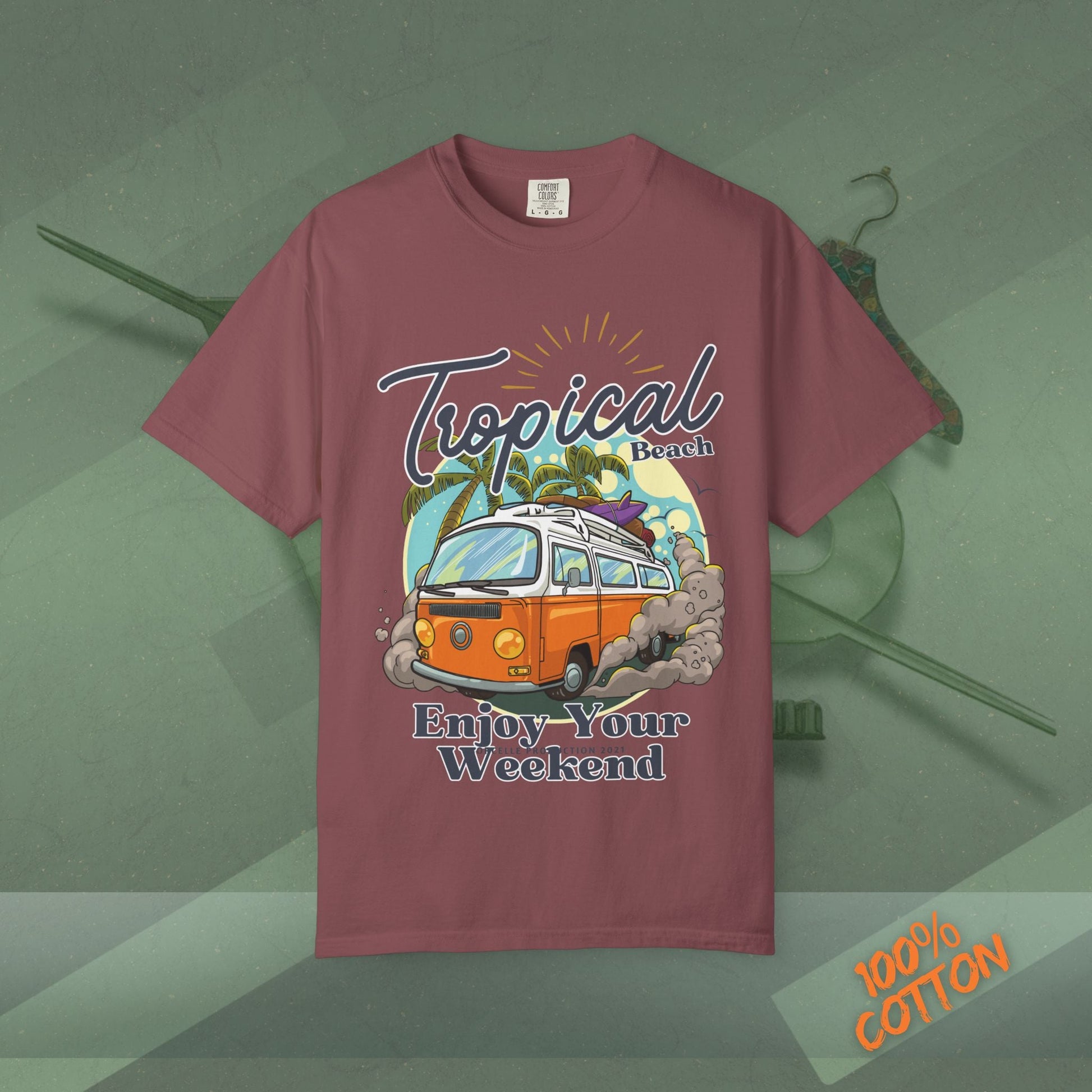 Tropical Weekend Tee, Beach Shirt, Summer Vibe Top, Travel T-Shirt, Vacation Apparel, Gift for Beach Lovers Printify