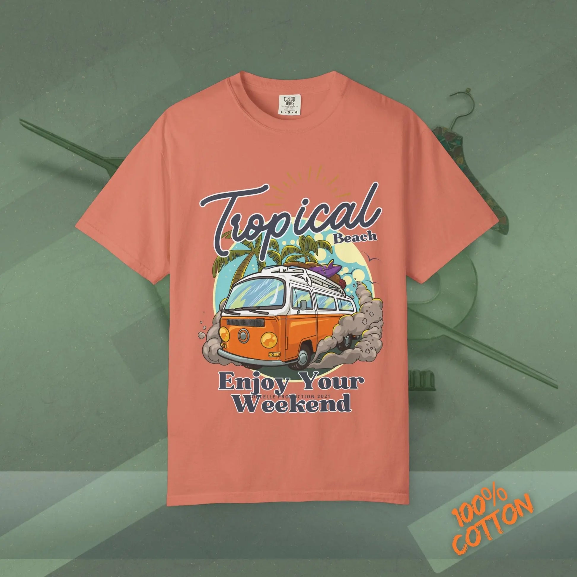 Tropical Weekend Tee, Beach Shirt, Summer Vibe Top, Travel T-Shirt, Vacation Apparel, Gift for Beach Lovers Printify