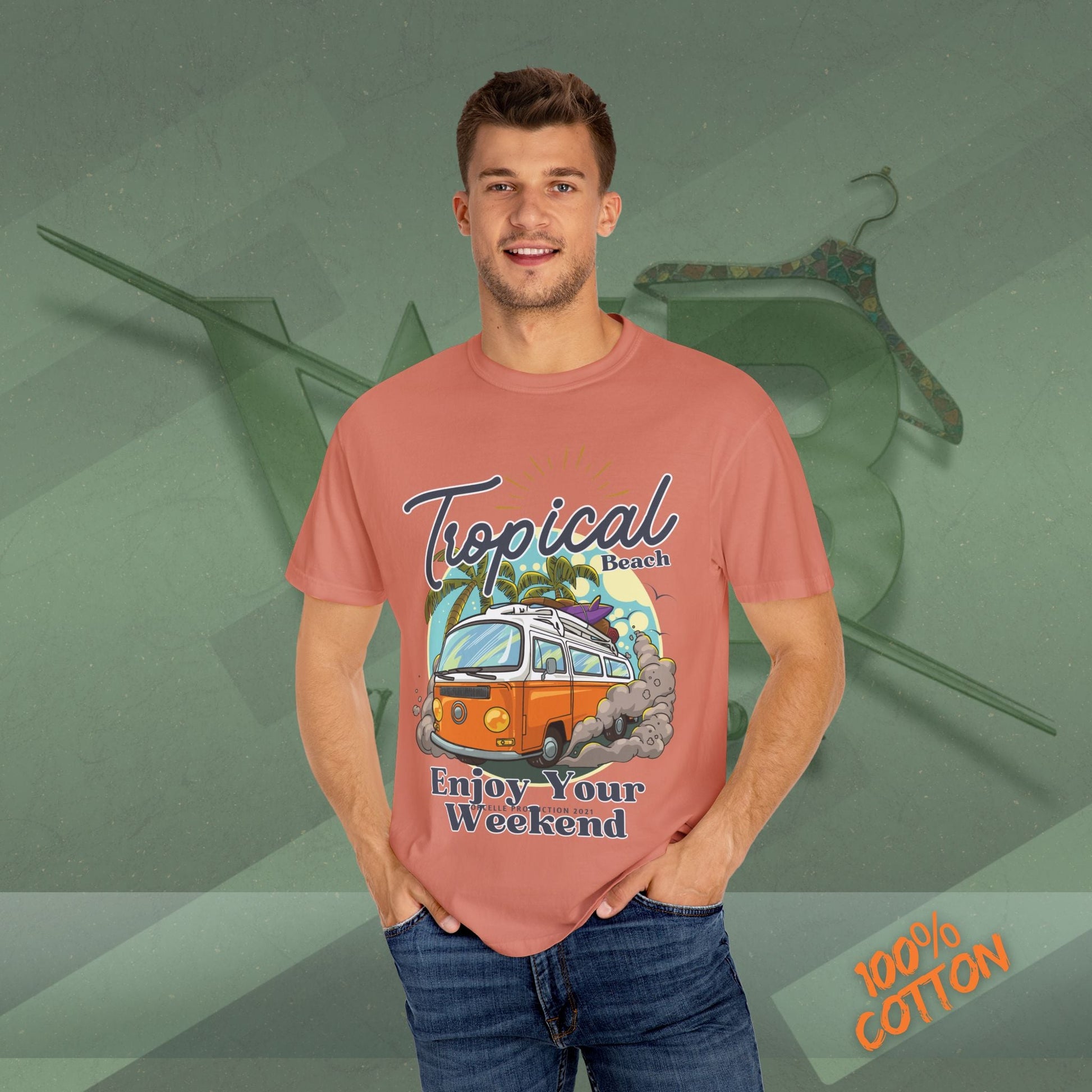 Tropical Weekend Tee, Beach Shirt, Summer Vibe Top, Travel T-Shirt, Vacation Apparel, Gift for Beach Lovers Printify