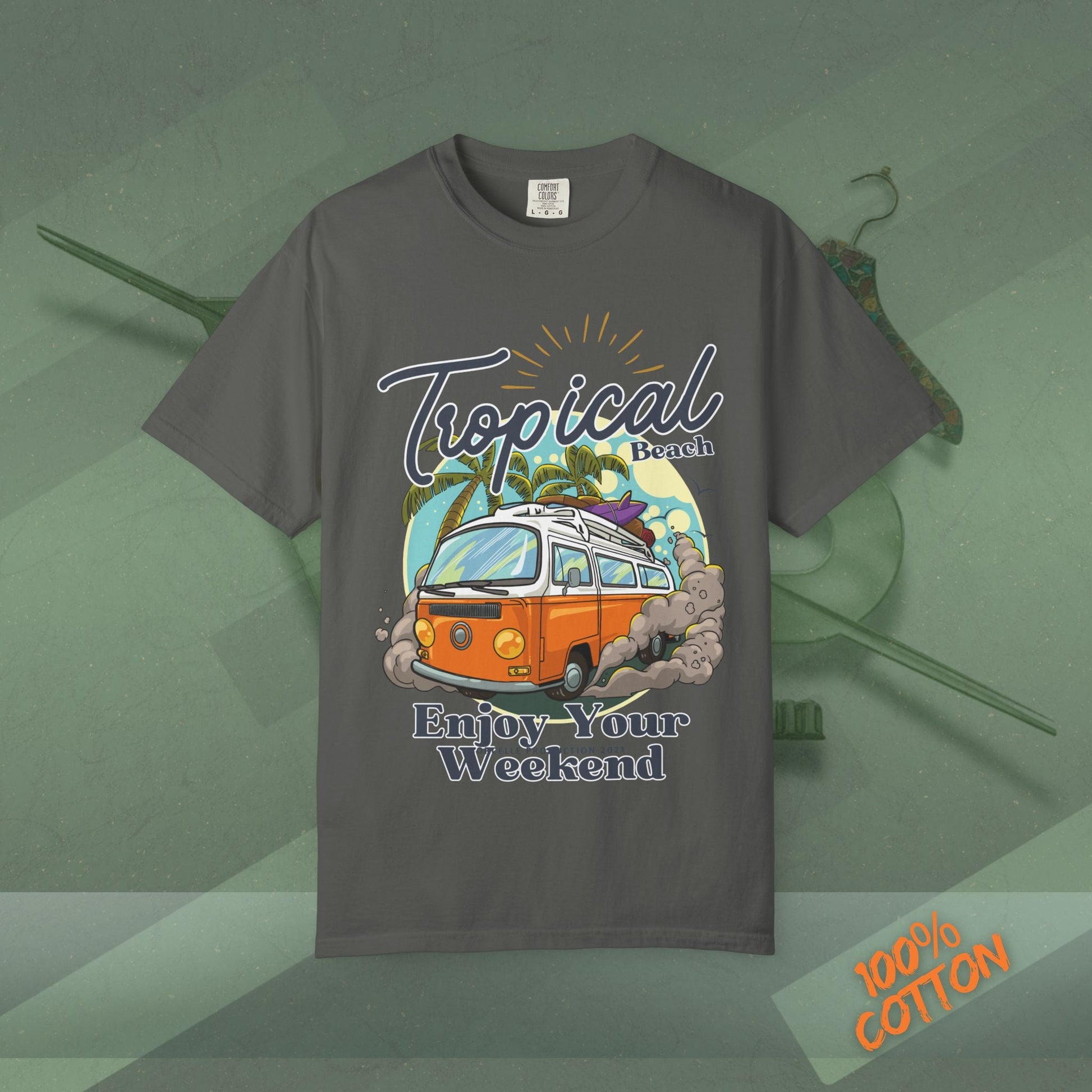 Tropical Weekend Tee, Beach Shirt, Summer Vibe Top, Travel T-Shirt, Vacation Apparel, Gift for Beach Lovers Printify