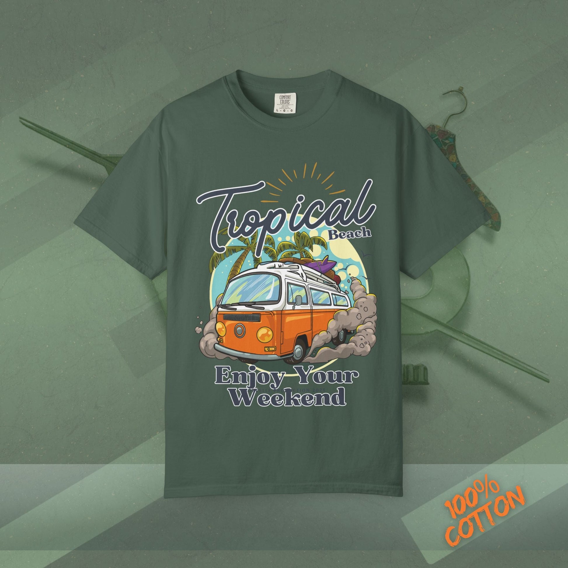Tropical Weekend Tee, Beach Shirt, Summer Vibe Top, Travel T-Shirt, Vacation Apparel, Gift for Beach Lovers Printify