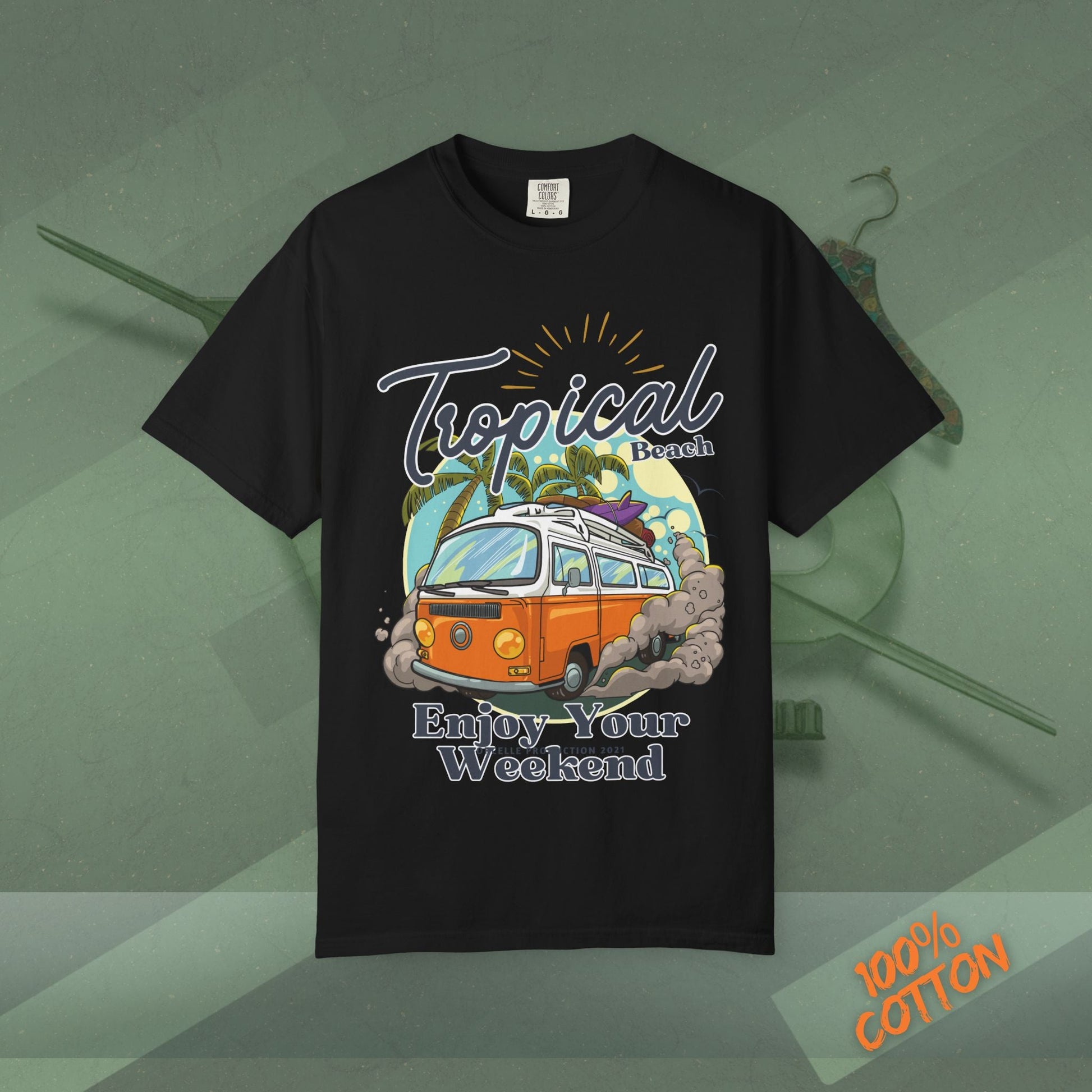 Tropical Weekend Tee, Beach Shirt, Summer Vibe Top, Travel T-Shirt, Vacation Apparel, Gift for Beach Lovers Printify