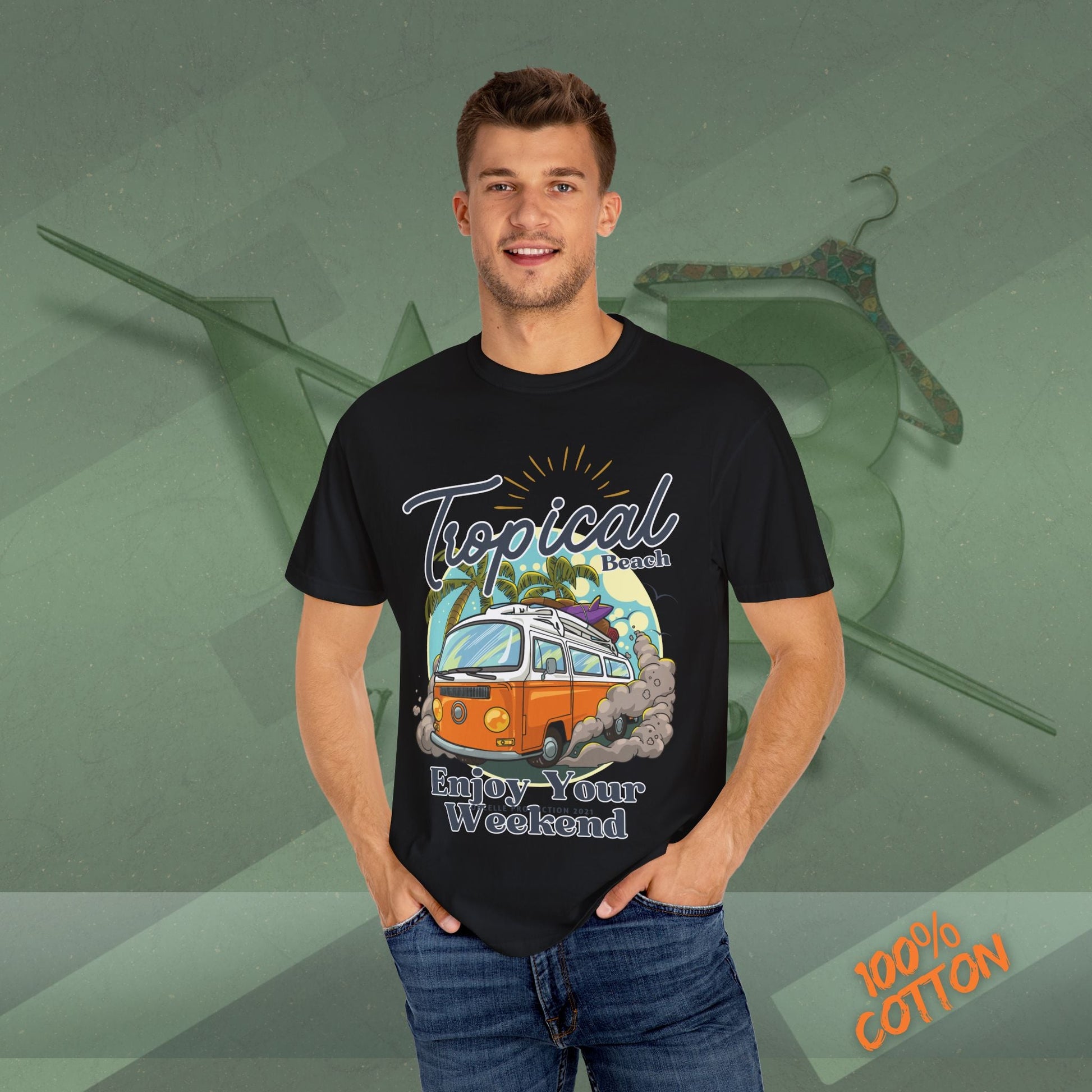 Tropical Weekend Tee, Beach Shirt, Summer Vibe Top, Travel T-Shirt, Vacation Apparel, Gift for Beach Lovers Printify