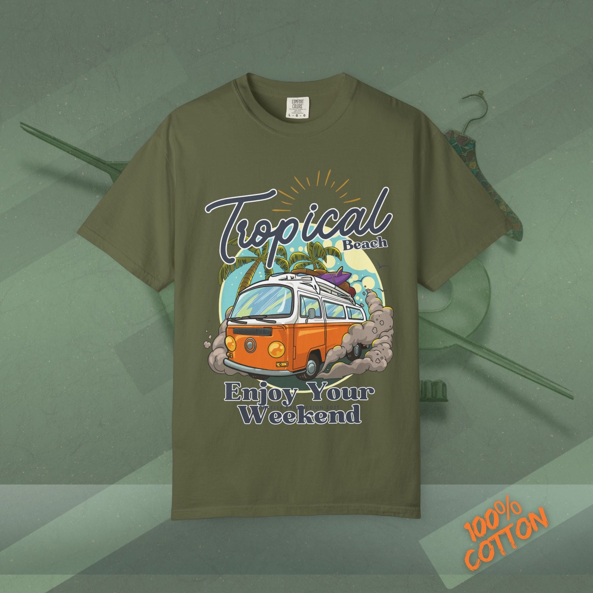 Tropical Weekend Tee, Beach Shirt, Summer Vibe Top, Travel T-Shirt, Vacation Apparel, Gift for Beach Lovers Printify
