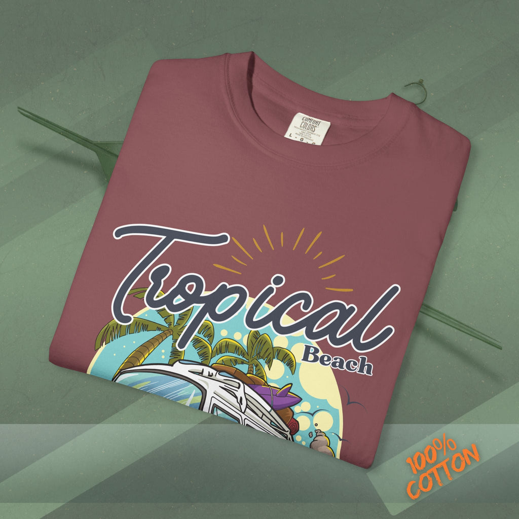 Tropical Weekend Tee, Beach Shirt, Summer Vibe Top, Travel T-Shirt, Vacation Apparel, Gift for Beach Lovers Printify