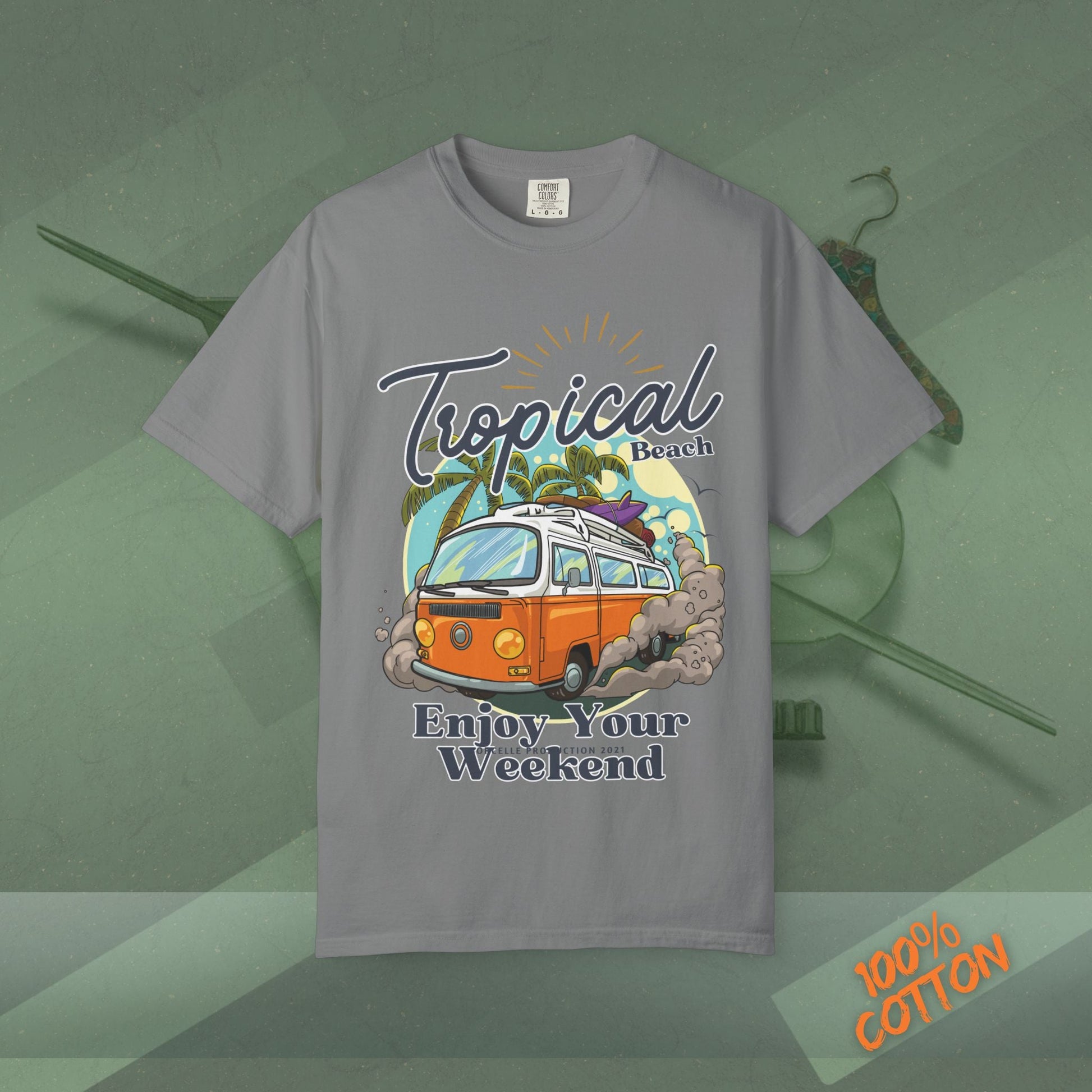 Tropical Weekend Tee, Beach Shirt, Summer Vibe Top, Travel T-Shirt, Vacation Apparel, Gift for Beach Lovers Printify