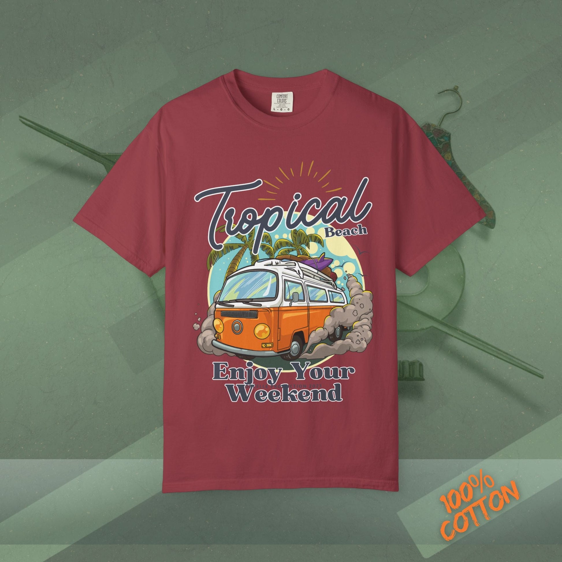 Tropical Weekend Tee, Beach Shirt, Summer Vibe Top, Travel T-Shirt, Vacation Apparel, Gift for Beach Lovers Printify