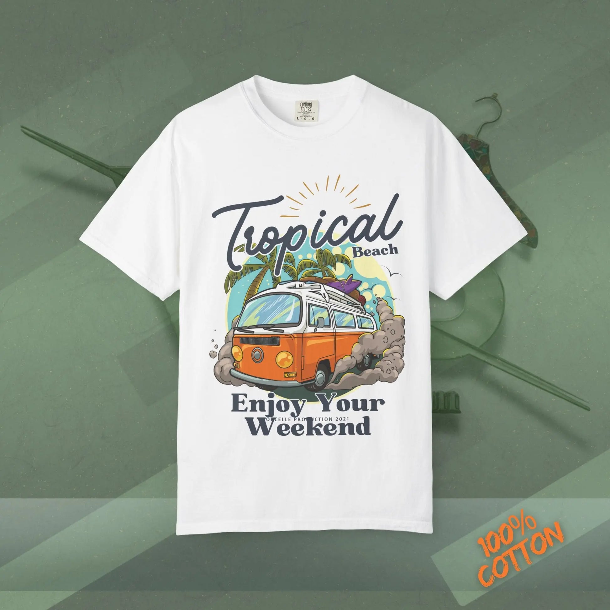 Tropical Weekend Tee, Beach Shirt, Summer Vibe Top, Travel T-Shirt, Vacation Apparel, Gift for Beach Lovers Printify