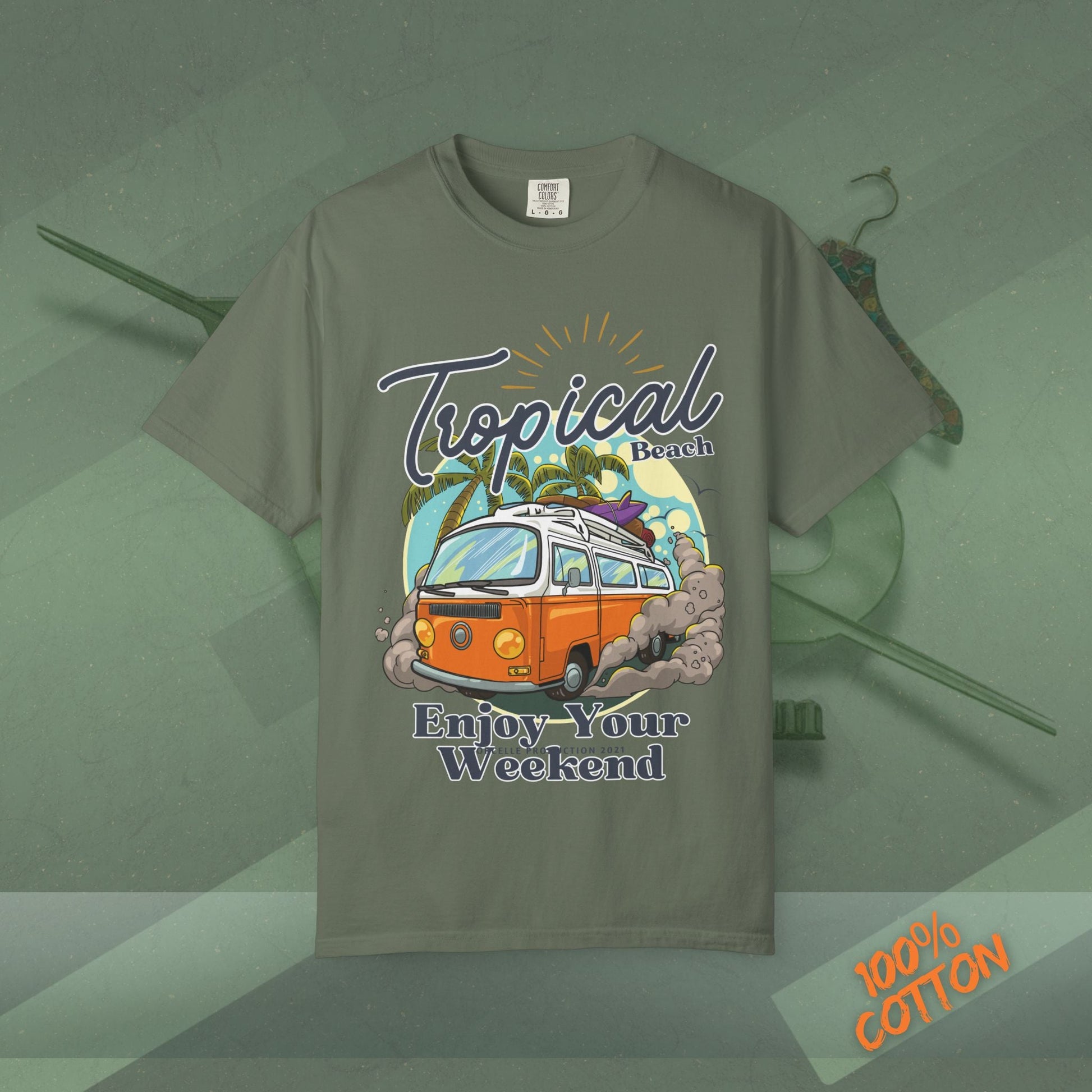 Tropical Weekend Tee, Beach Shirt, Summer Vibe Top, Travel T-Shirt, Vacation Apparel, Gift for Beach Lovers Printify