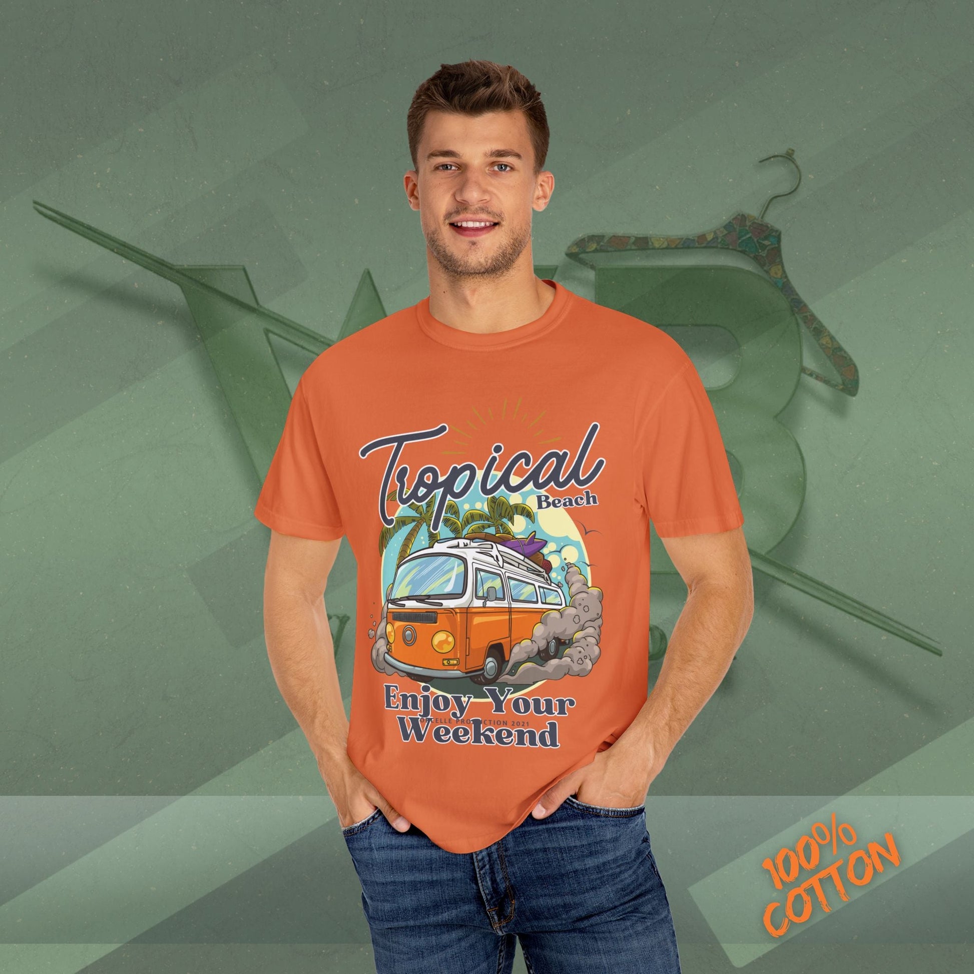 Tropical Weekend Tee, Beach Shirt, Summer Vibe Top, Travel T-Shirt, Vacation Apparel, Gift for Beach Lovers Printify