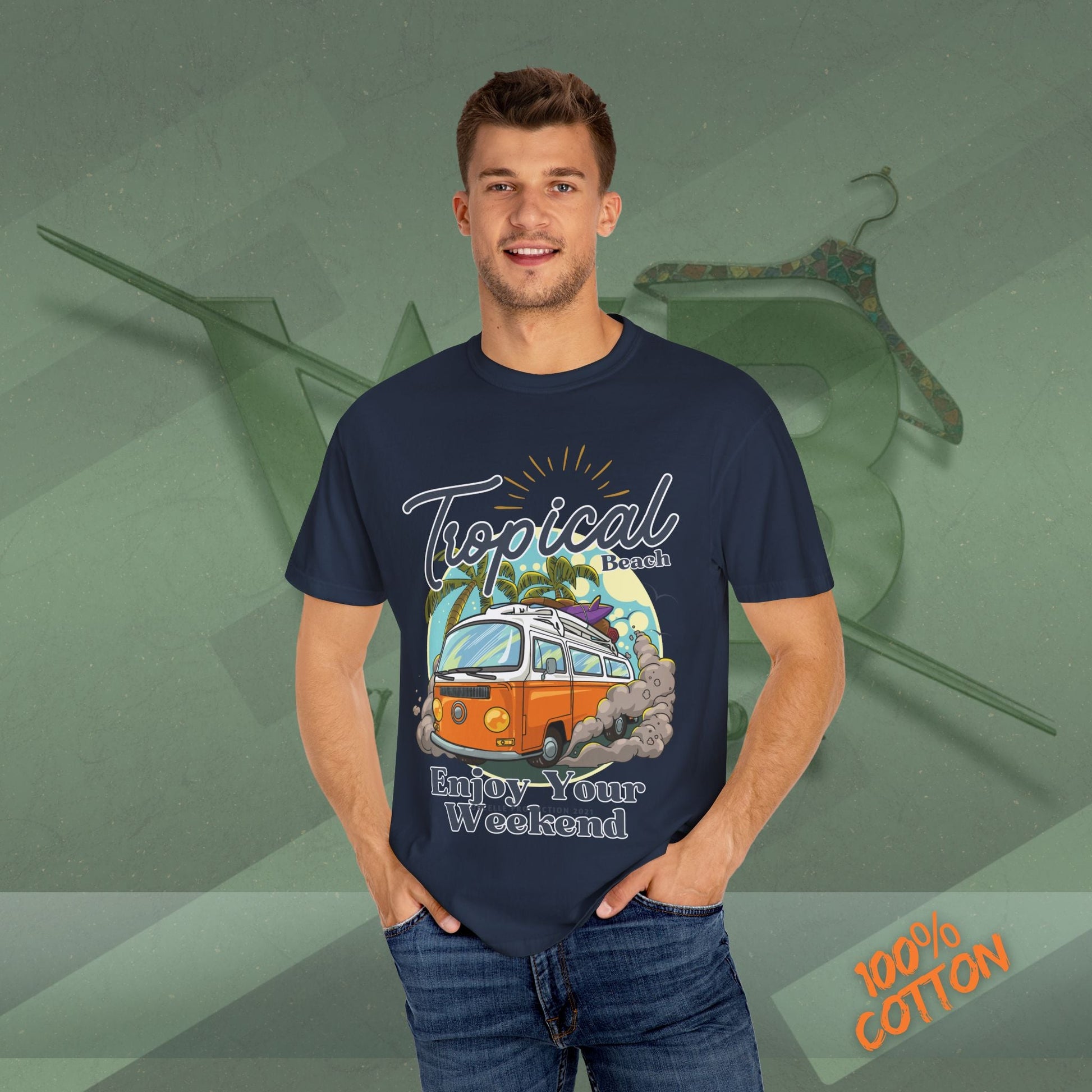 Tropical Weekend Tee, Beach Shirt, Summer Vibe Top, Travel T-Shirt, Vacation Apparel, Gift for Beach Lovers Printify