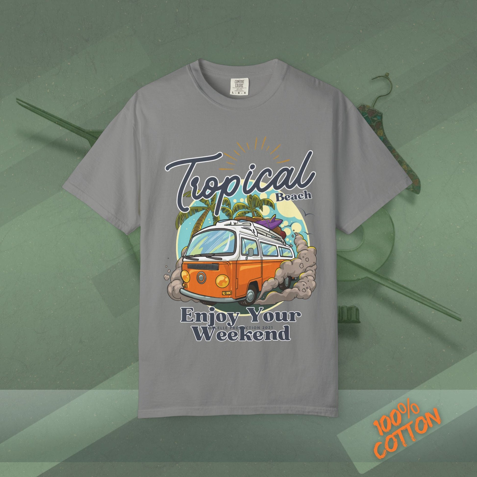 Tropical Weekend Tee, Beach Shirt, Summer Vibe Top, Travel T-Shirt, Vacation Apparel, Gift for Beach Lovers Printify