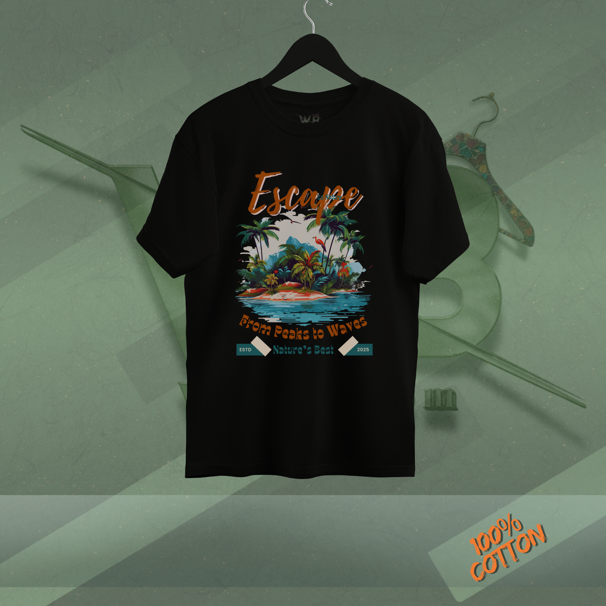 Escape to BEACH SUMMER T-SHIRT - Modern, Minimal, Streetwear By WearBloom WearBloom